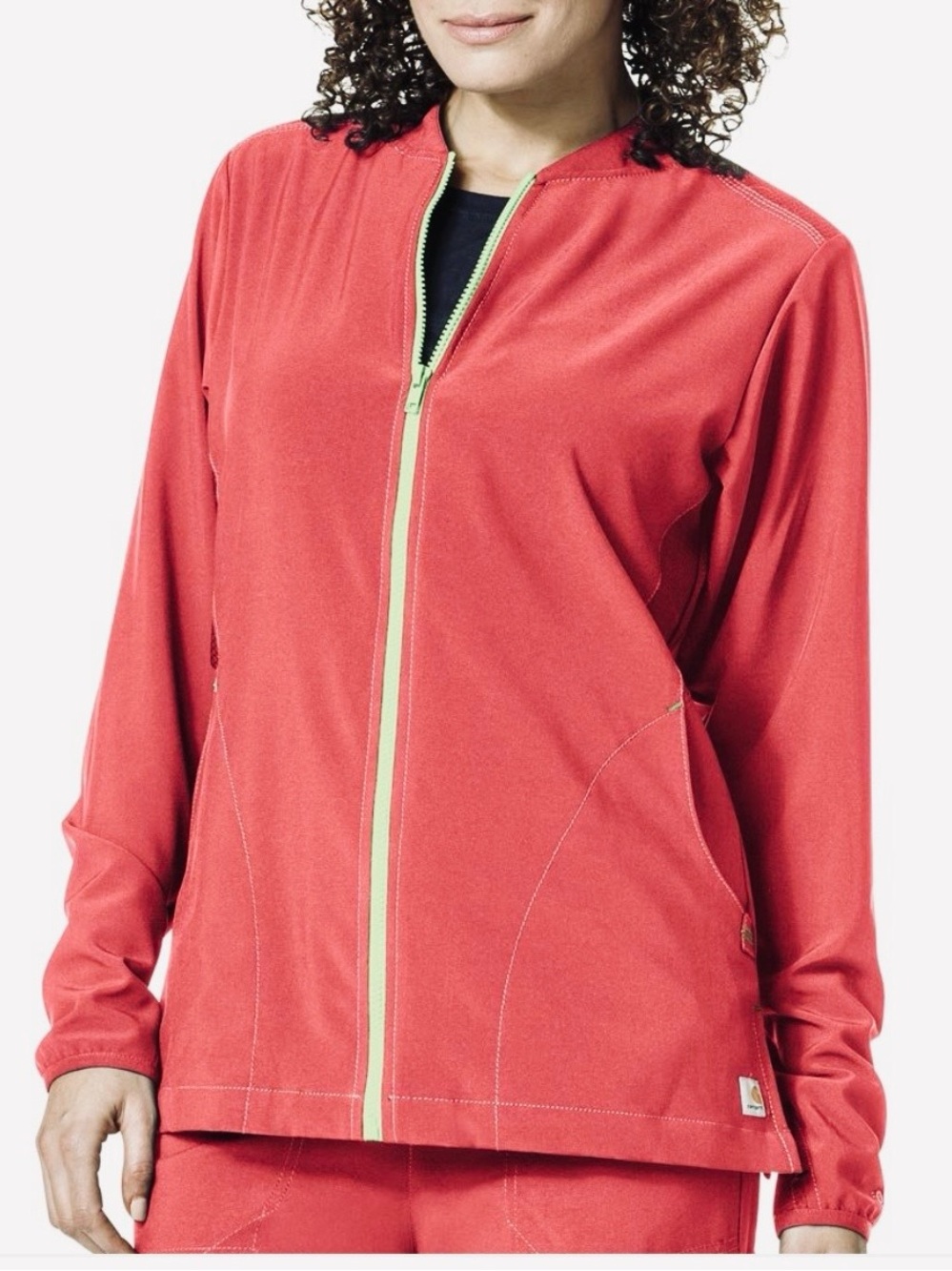 Carhartt Women’s Cross Flex Coral Knit Mix Zip Front Scrub Jacket - Sz Large!